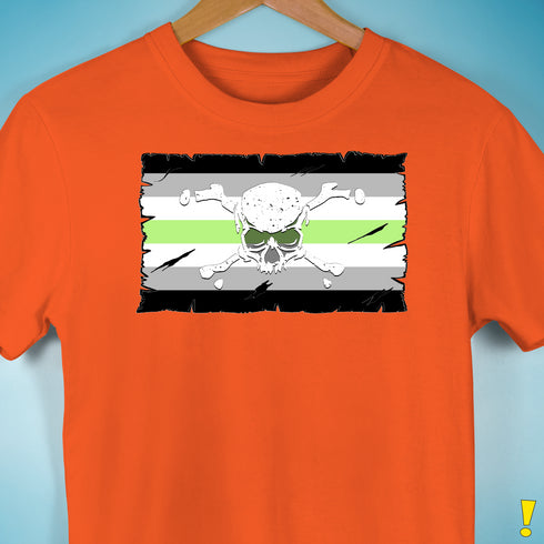 Agender Pride Pirate Flag Premium Unisex T-Shirt - Orange
